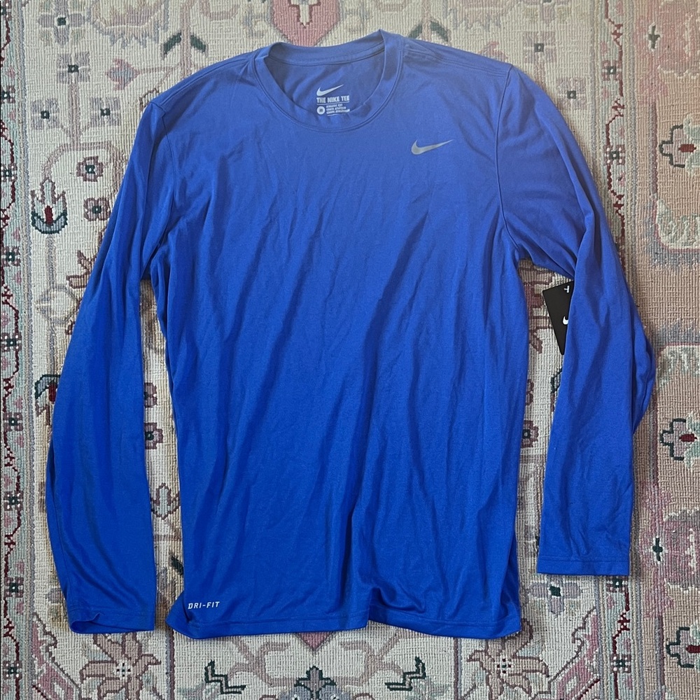 NEW- Nike Dri-Fit Men's Royal Blue Long Sleeve Tee